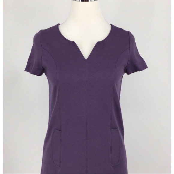 BODEN Women Purple Cotton Cap Sleeve Sheath Dress Size: US-4L - Picture 2 of 8